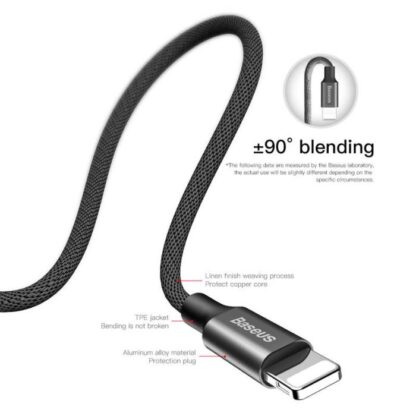 Baseus Lightning Yiven Apple Kabel 2A 1,8m Schwarz (CALYW-A01) - Image 7