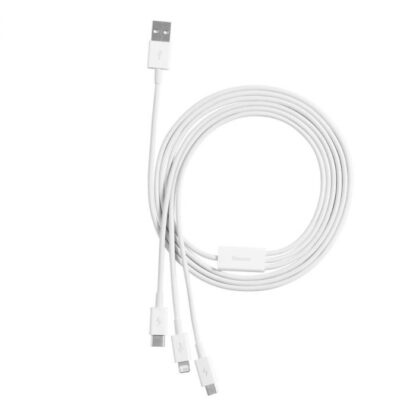 Baseus Kabel Superior Serie 3-in-1 Schnellladekabel Datenkabel USB zu M+L+C 3.5A 1.5m Weiß (CAMLTYS-02) - Image 5