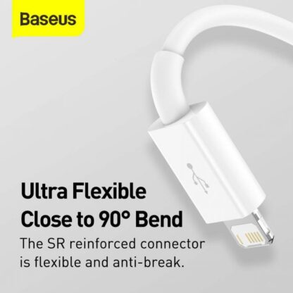 Baseus Kabel Superior Serie 3-in-1 Schnellladekabel Datenkabel USB zu M+L+C 3.5A 1.5m Weiß (CAMLTYS-02) - Image 7