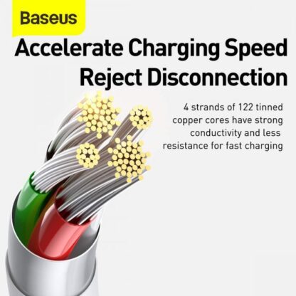 Baseus Kabel Superior Serie 3-in-1 Schnellladekabel Datenkabel USB zu M+L+C 3.5A 1.5m Weiß (CAMLTYS-02) - Image 9