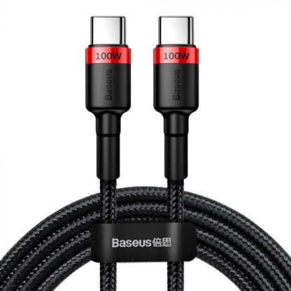 Baseus Type-C-zu-Type-C-Kabel Cafule PD2.0 100 W Schnellladung (20 V 5 A) 2 m Rot/Schwarz (CATKLF-AL91) - Image 2