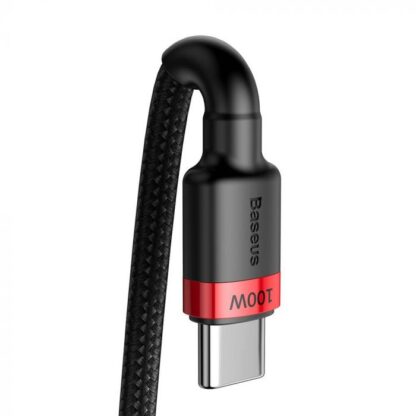 Baseus Type-C-zu-Type-C-Kabel Cafule PD2.0 100 W Schnellladung (20 V 5 A) 2 m Rot/Schwarz (CATKLF-AL91) - Image 3