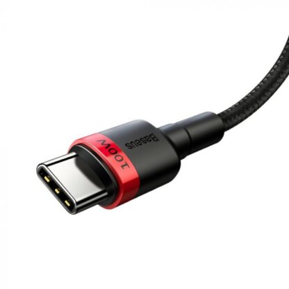 Baseus Type-C-zu-Type-C-Kabel Cafule PD2.0 100 W Schnellladung (20 V 5 A) 2 m Rot/Schwarz (CATKLF-AL91) - Image 4