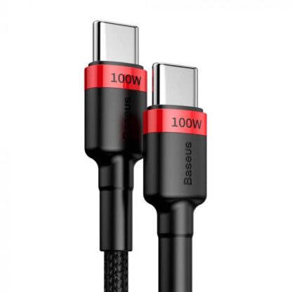 Baseus Type-C-zu-Type-C-Kabel Cafule PD2.0 100 W Schnellladung (20 V 5 A) 2 m Rot/Schwarz (CATKLF-AL91) - Image 5