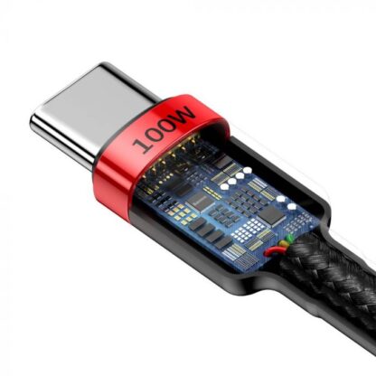 Baseus Type-C-zu-Type-C-Kabel Cafule PD2.0 100 W Schnellladung (20 V 5 A) 2 m Rot/Schwarz (CATKLF-AL91) - Image 6