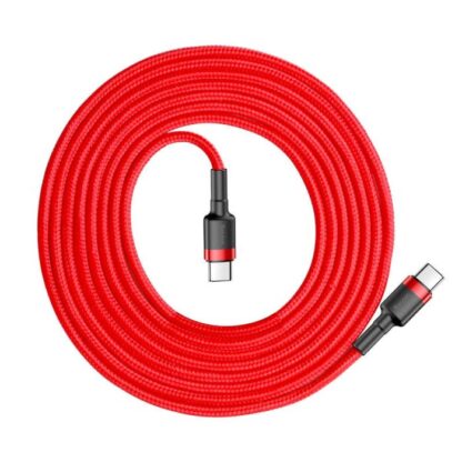Baseus Type-C Cafule PD2.0 60W Schnellladekabel (20V 3A) 2m Rot (CATKLF-H09) - Image 7