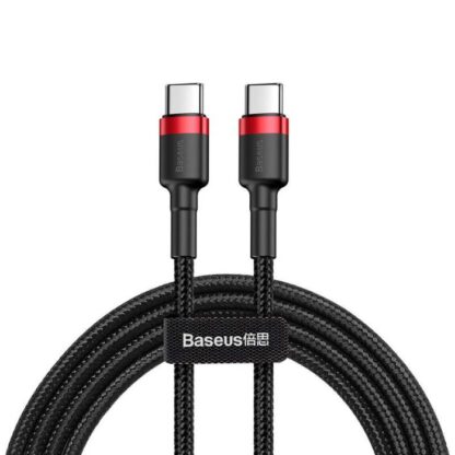 Baseus Typ-C - Typ-C Kabel Cafule PD2.0 60W Schnellladung (20V 3A) 1m Schwarz/Grau (CATKLF-H91) - Image 2