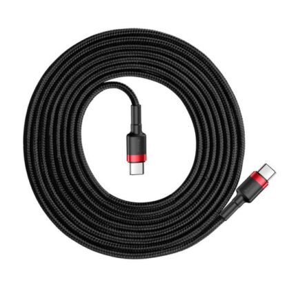 Baseus Typ-C - Typ-C Kabel Cafule PD2.0 60W Schnellladung (20V 3A) 1m Schwarz/Grau (CATKLF-H91) - Image 7
