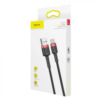 Baseus Typ-C Cafule Kabel 2A, 3m Rot/Schwarz (CATKLF-U91)