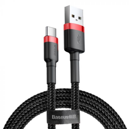Baseus Typ-C Cafule Kabel 2A, 3m Rot/Schwarz (CATKLF-U91) - Image 2