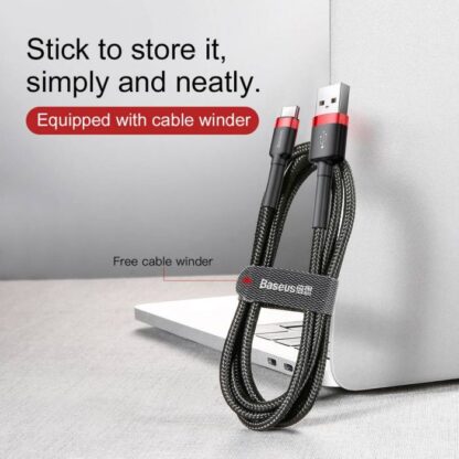 Baseus Typ-C Cafule Kabel 2A, 3m Rot/Schwarz (CATKLF-U91) - Image 9