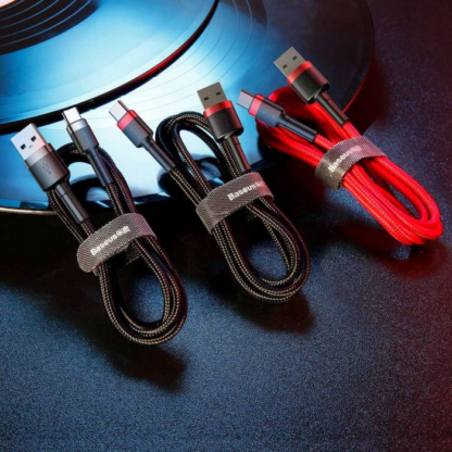 Baseus Typ-C Cafule Kabel 2A, 3m Rot/Schwarz (CATKLF-U91) - Image 15