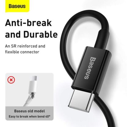 Baseus Type-C - Lightning Superior Series Schnellladedatenkabel PD 20W 1m Schwarz (CATLYS-A01) - Image 4