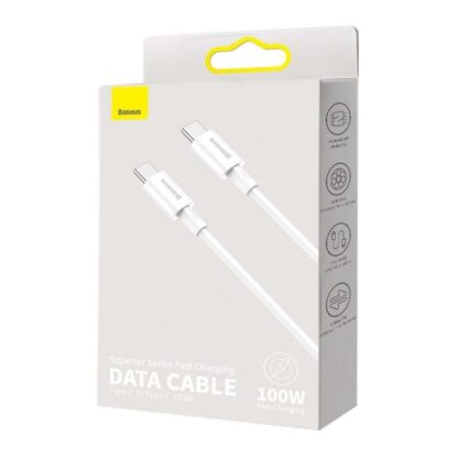 Baseus Type-C - Type-C Superior Kabel Schnellladung / Power Delivery / FCP 100W 5A 20V 2m Weiß (CATYS-C02)