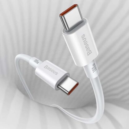Baseus Type-C - Type-C Superior Kabel Schnellladung / Power Delivery / FCP 100W 5A 20V 2m Weiß (CATYS-C02) - Image 5