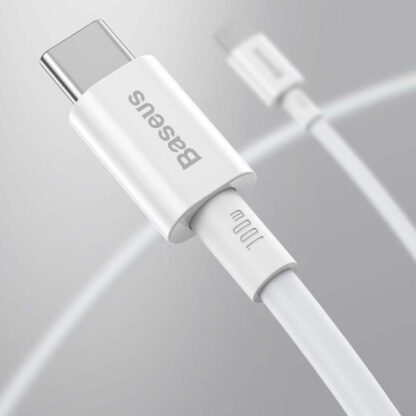 Baseus Type-C - Type-C Superior Kabel Schnellladung / Power Delivery / FCP 100W 5A 20V 2m Weiß (CATYS-C02) - Image 8
