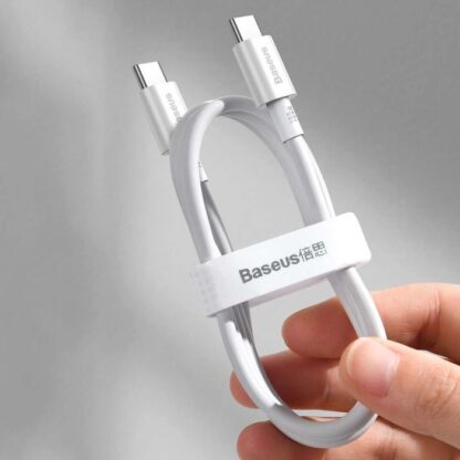 Baseus Type-C - Type-C Superior Kabel Schnellladung / Power Delivery / FCP 100W 5A 20V 2m Weiß (CATYS-C02) - Image 11