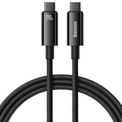Baseus Type-C zu Type-C Tungsten Gold Series Kabel 480Mb/s, 240W, 1m, Schwarz (CAWJ040001) - Image 2