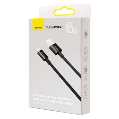 Baseus Type-C Superior Serie SUPERVOOC 65W, 1m Schwarz (CAYS000901)