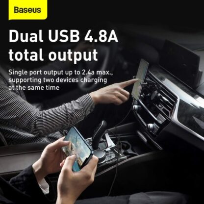 Baseus Auto-Ladegerät Grain Pro Dual USB 4.8A Schwarz (CCALLP-01) - Image 7