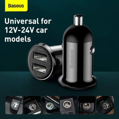 Baseus Auto-Ladegerät Grain Pro Dual USB 4.8A Schwarz (CCALLP-01) - Image 10