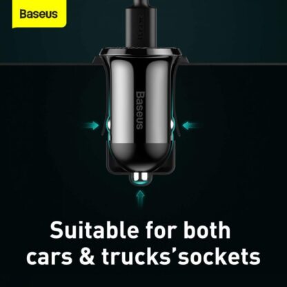 Baseus Auto-Ladegerät Grain Pro Dual USB 4.8A Schwarz (CCALLP-01) - Image 11