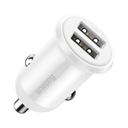 Baseus Autoladegerät Grain Pro Dual USB 4.8A Weiß (CCALLP-02) - Image 4
