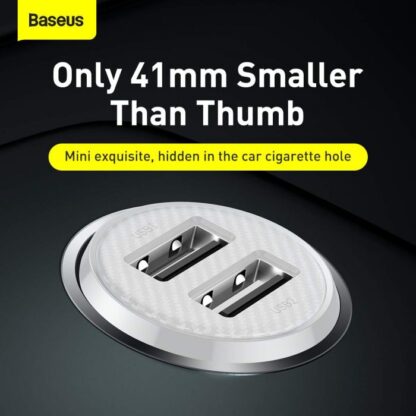Baseus Autoladegerät Grain Pro Dual USB 4.8A Weiß (CCALLP-02) - Image 6