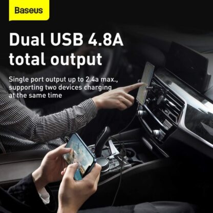 Baseus Autoladegerät Grain Pro Dual USB 4.8A Weiß (CCALLP-02) - Image 7