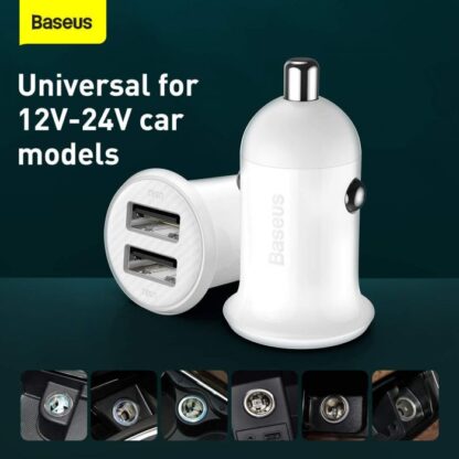 Baseus Autoladegerät Grain Pro Dual USB 4.8A Weiß (CCALLP-02) - Image 10