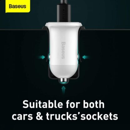 Baseus Autoladegerät Grain Pro Dual USB 4.8A Weiß (CCALLP-02) - Image 11