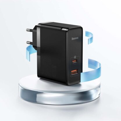 Baseus Reise-Ladegerät GaN5 Pro Schnellladegerät C+U, PD3.0, QC4.0 +, AFC, 100W EU Schwarz (CCGP090201) - Image 11