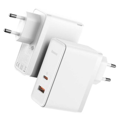 Baseus Reise-Ladegerät GaN5 Pro Schnellladegerät C+U, PD3.0, QC4.0 +, AFC, 100W EU Weiß (CCGP090202) - Image 3