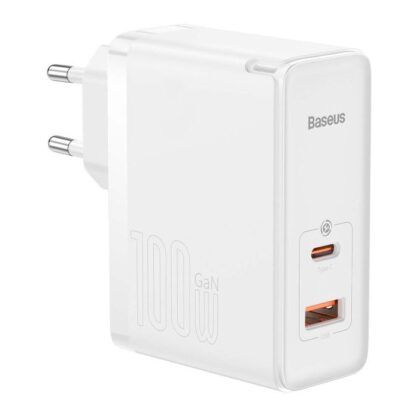 Baseus Reise-Ladegerät GaN5 Pro Schnellladegerät C+U, PD3.0, QC4.0 +, AFC, 100W EU Weiß (CCGP090202) - Image 4