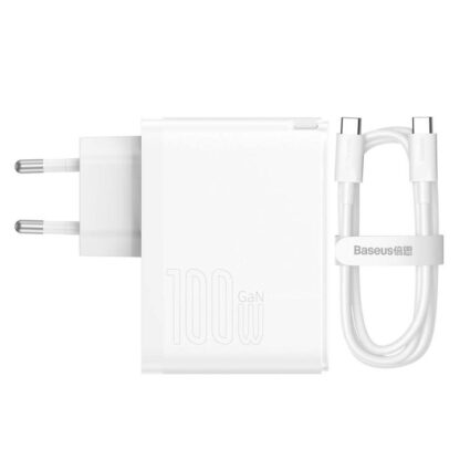 Baseus Reise-Ladegerät GaN5 Pro Schnellladegerät C+U, PD3.0, QC4.0 +, AFC, 100W EU Weiß (CCGP090202) - Image 22