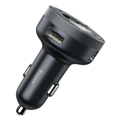Baseus Kfz-Ladegerät Bluetooth FM Transmitter Car Enjoy mit LED-Anzeige Kabellos U+U+3,5mm Audio+TF MP3 Ladegerät BT 5.0, 3.4A Schwarz (CCLH-01). - Image 8