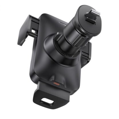 Baseus Auto-Halterung Wireless Charger Wisdom Auto-Ausrichtung Luftauslass Basis QI 15W Schwarz (CGZX000001) - Image 5