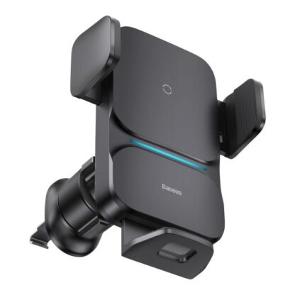 Baseus Auto-Halterung Wireless Charger Wisdom Auto-Ausrichtung Luftauslass Basis QI 15W Schwarz (CGZX000001) - Image 6