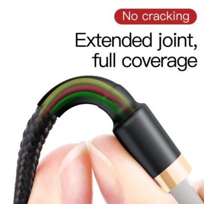 Baseus Lightning Cafule Kabel 2.4A 1m Gold + Schwarz (CALKLF-BV1) - Image 2