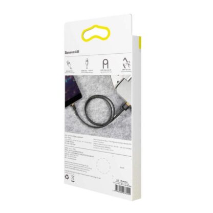 Baseus Lightning Cafule Kabel 2.4A 1m Gold + Schwarz (CALKLF-BV1) - Image 3