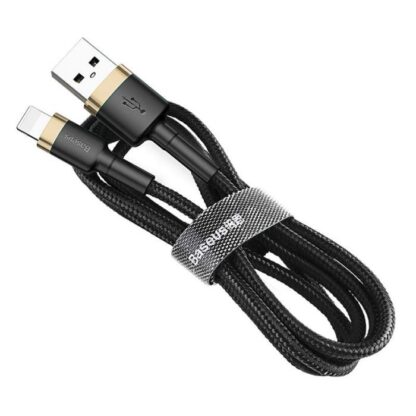 Baseus Lightning Cafule Kabel 2.4A 1m Gold + Schwarz (CALKLF-BV1) - Image 11