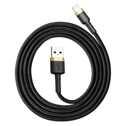 Baseus Lightning Cafule Kabel 2.4A 1m Gold + Schwarz (CALKLF-BV1) - Image 13