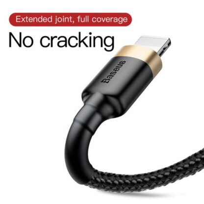 Baseus Lightning Cafule Kabel 2.4A 1m Gold + Schwarz (CALKLF-BV1) - Image 14