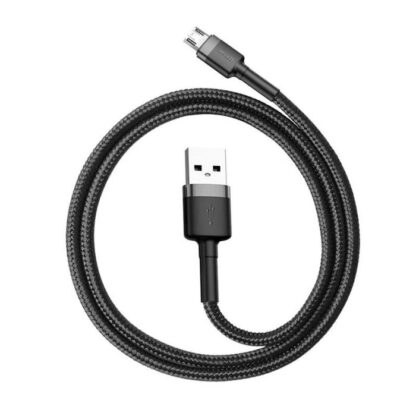 Baseus Micro-USB Cafule Kabel 2.4A 0.5m Grau + Schwarz (CAMKLF-AG1) - Image 6
