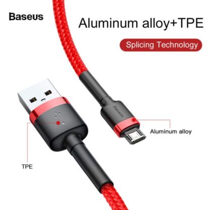 Baseus Micro-USB-Kabel Cafule 1,5A 2m Rot + Rot (CAMKLF-C09) - Image 3