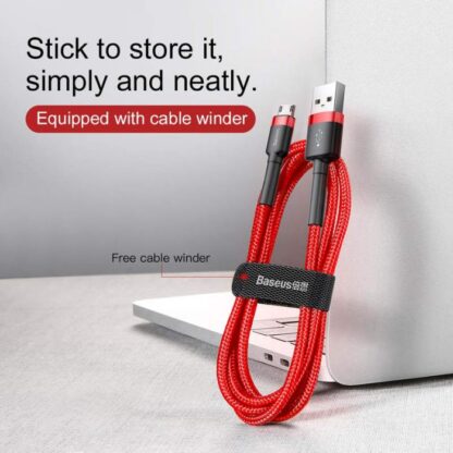 Baseus Micro-USB-Kabel Cafule 1,5A 2m Rot + Rot (CAMKLF-C09) - Image 5