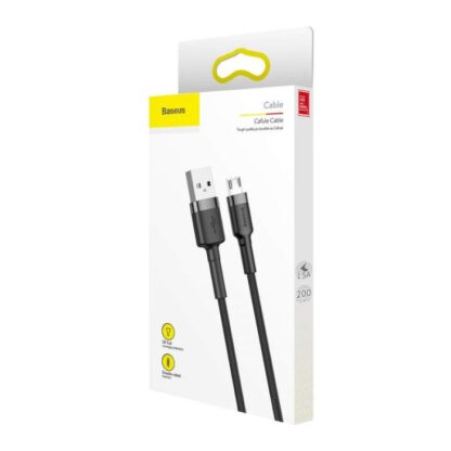Baseus Micro USB Cafule Kabel 1,5A 2m Grau + Schwarz (CAMKLF-CG1)