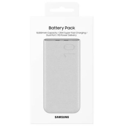 Samsung Powerbank Schnellladegerät C+C (mit Typ-C-zu-Typ-C-Kabel 0,2 m), 25W, 10000 mAh, Beige (EB-P3400XUEGEU)