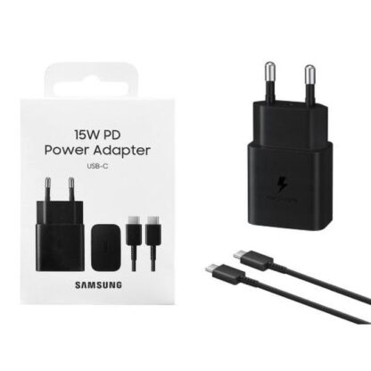 Samsung Reiseadapter 15W EP-T1510X mit Typ-C-zu-Typ-C-Kabel (1m) Schwarz EU (EP-T1510XBEGEU)
