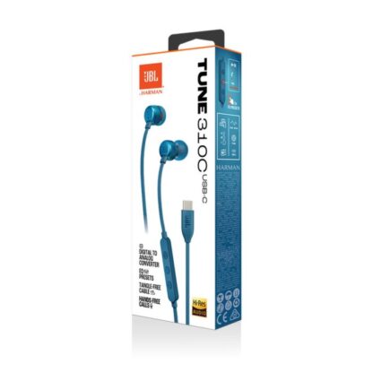 JBL Tune 310C Pure Bass In-Ear-Kopfhörer, (Typ-C), Blau EU.
